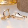 White Zircon Antique Hollow Trendy Hoop Earrings For Women Vintage Gold Color Ear Buckle Wedding Jewelry Engagement Party Gifts