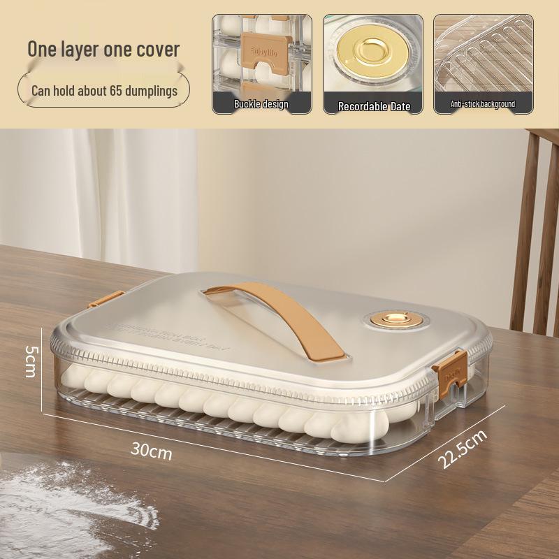 Multi-layer Transparent Dumpling Storage Box with Timer - Kitchen Food Grade Plastic