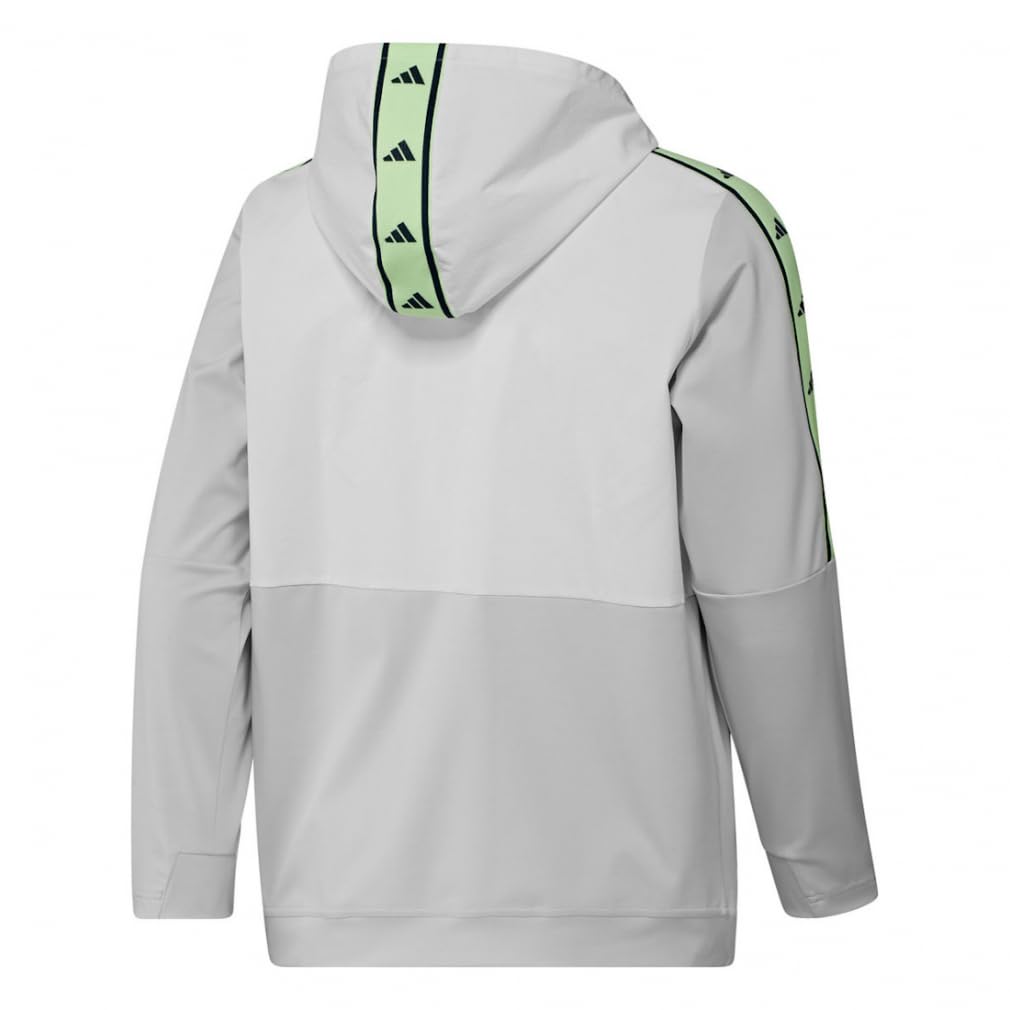 Adidas Golf Stretch Hoodie Golf Men's Fabric-Mix Jacket, White/Alumina