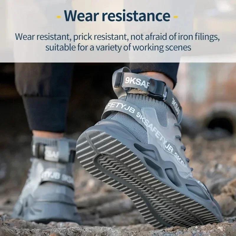 Work Boots Men Women Safety Boots Steel Toe Safety Work Shoes Indestructible Shoes Anti-smash Lightweight Work Sneakers Footwear