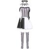 Plaid Clown Costume Devil Costume, Black and White Witch Kuila Ghost Bride Halloween Costume, Performance Costume