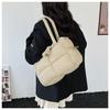 Spring solid color zipper puff lightweight color women's bag shoulder cross