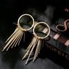 Trendy Western Style Alloy Tassel Dangle Earrings Golden And Silver Colors