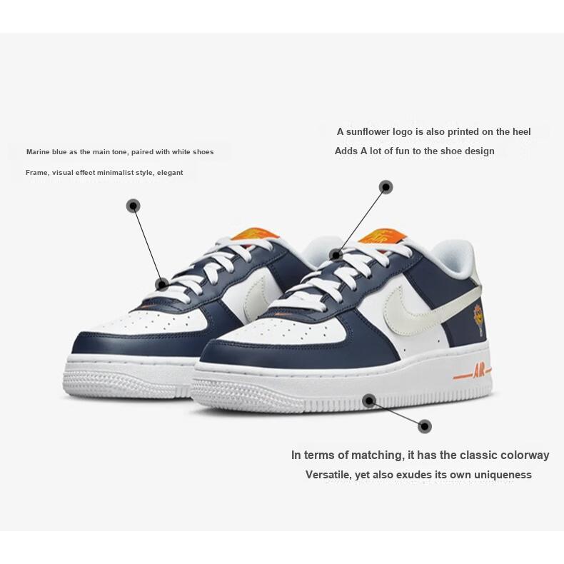 Nike Air Force 1 Low GS UV Reagáló Gyerek Sneakerek Kék Éjfélkék Fehér FN7239-410