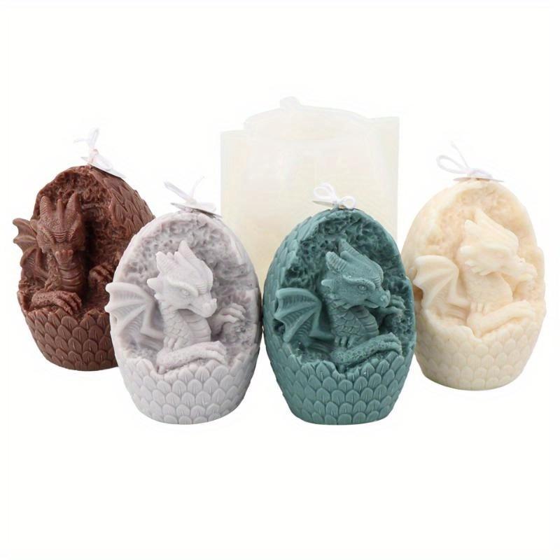 Molde de silicona para velas con forma de dragón, hecho a mano, para decoración de escritorio, yeso, aromaterapia, herramientas para hacer velas, molde de jabón de resina de cera de soja