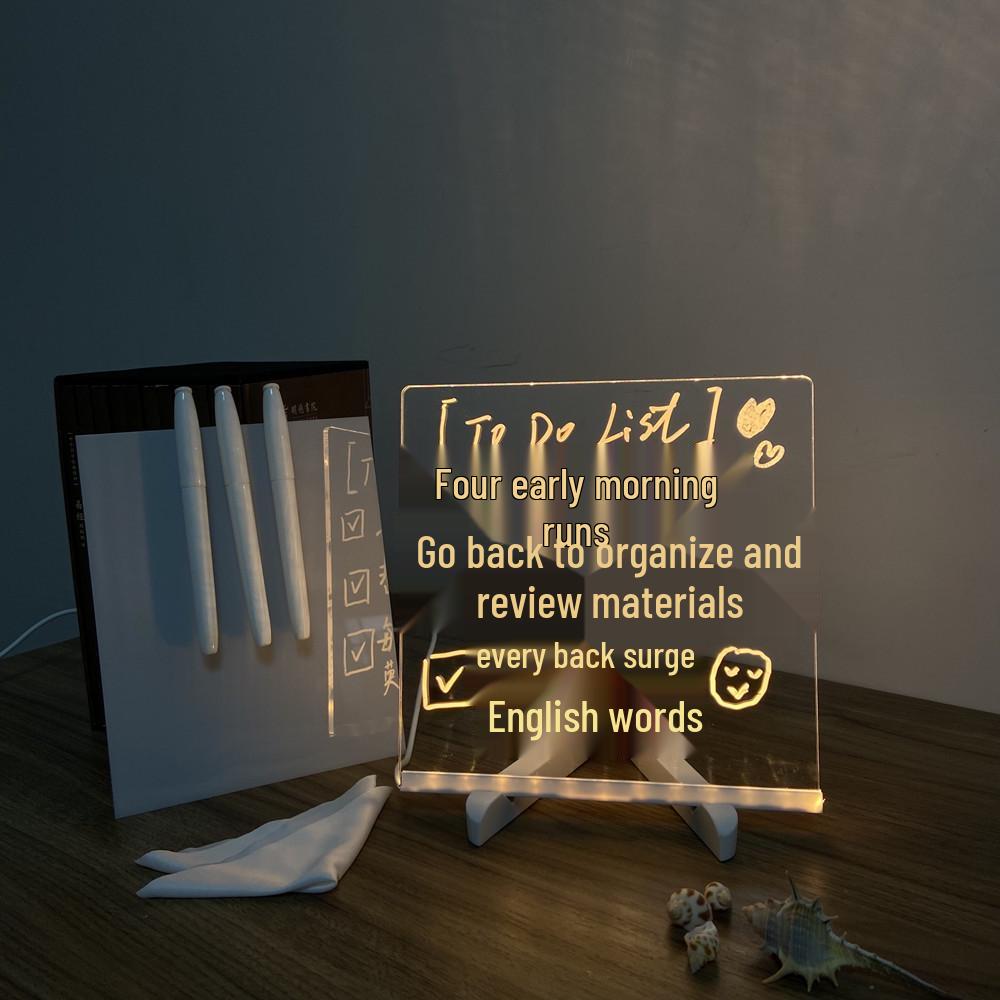 LED Fluorescent DIY Acrylic Message Board - Erasable and Luminous