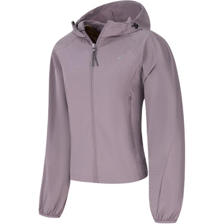 Asics Sports Lifestyle Solid Color Brand Logo Hooded Long Sleeve Jacket Women Jackets Purple 2012D248-500
