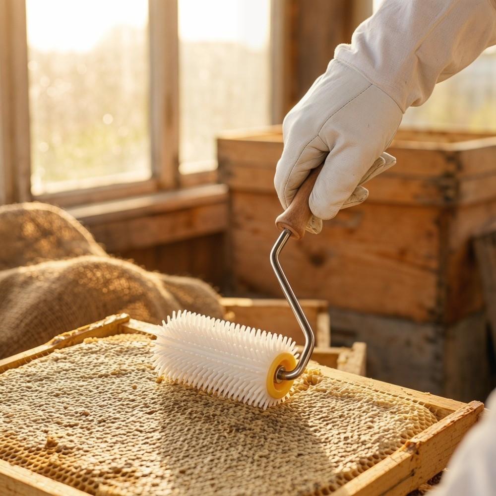 Durable Uncapping Needle Roller Wood Honey Extractor Roller Honey Uncapping Roller Beekeeper