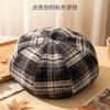 Women S Artistic Plaid Beret Japanese Style Autumn Winter Sweet Fashion Hat