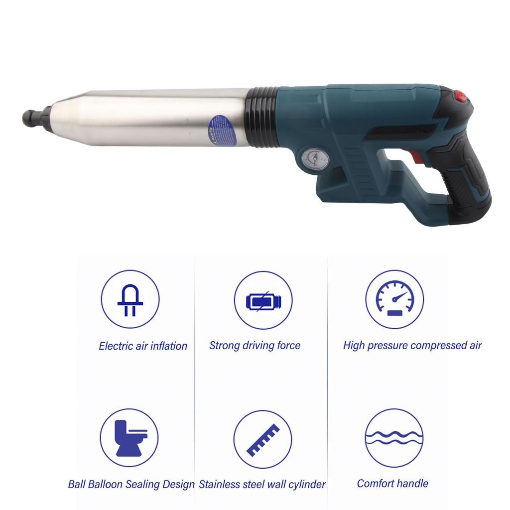 Toilet Plunger Dredger 2000mAh Lithium Battery High Pressure Heavy Duty Electric Pipe Unclogger