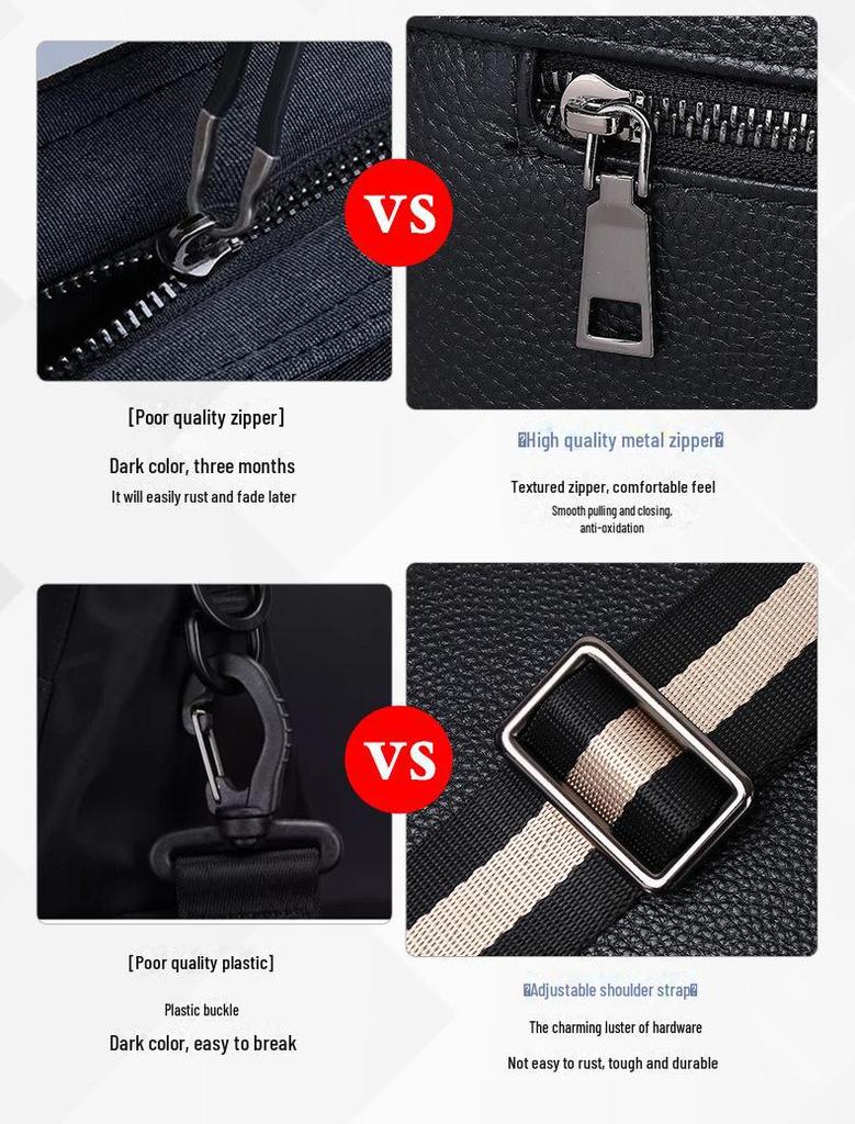 Men's Large Capacity Cowhide Messenger Bag - Trendy Shoulder Bag for Autumn/Winter 2024