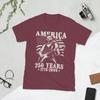 Abraham Lincoln Playing Guitar 4th July 250th Anniversary Unisex T Shirt Vintage Tees Short Sleeve TShirts Pure Cotton Clothing