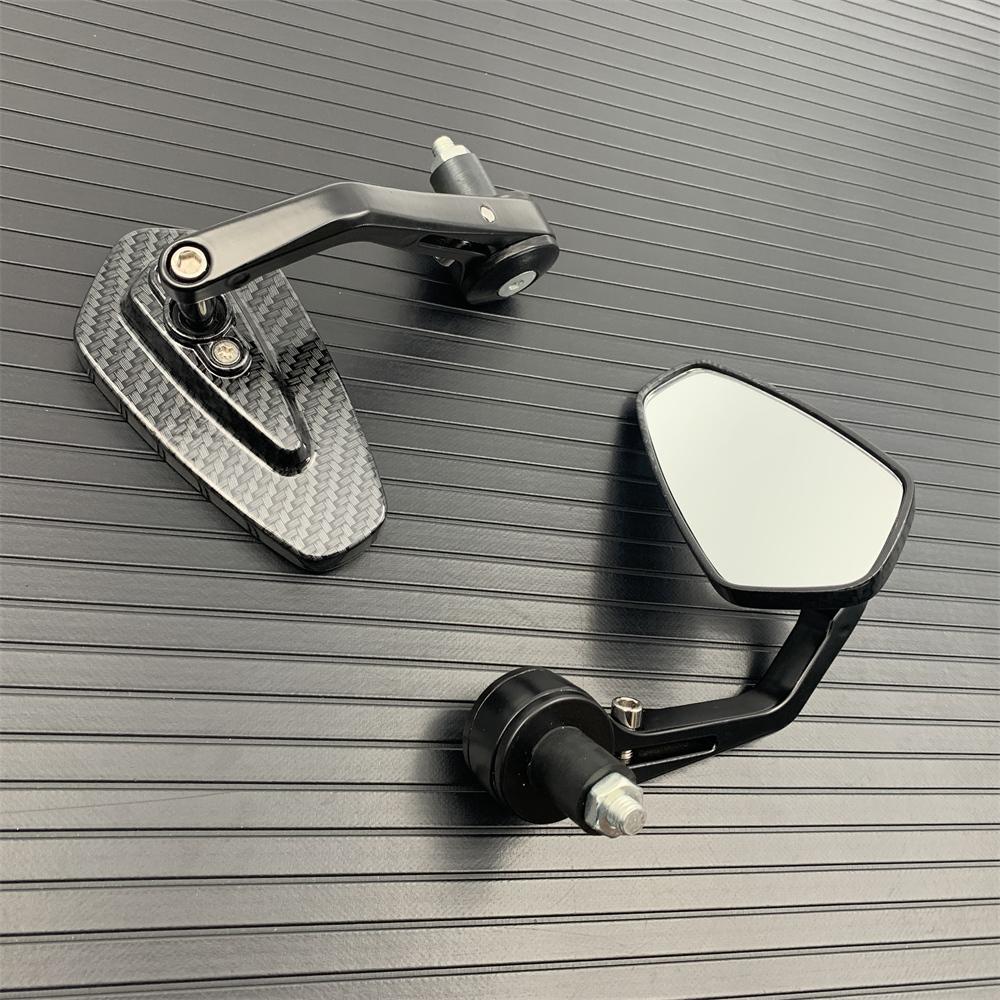 Motorcycle Rearview Mirror Carbon Fiber Pattern Handlebar Mirror Modified Inverted Rear Mirror Motorbike Accessories