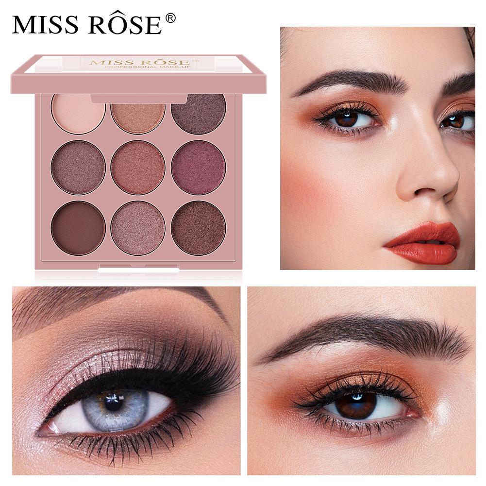 

MISS ROSE 9 цветов изысканных жемчужных и матовых теней для век легко раскрасить и портативны