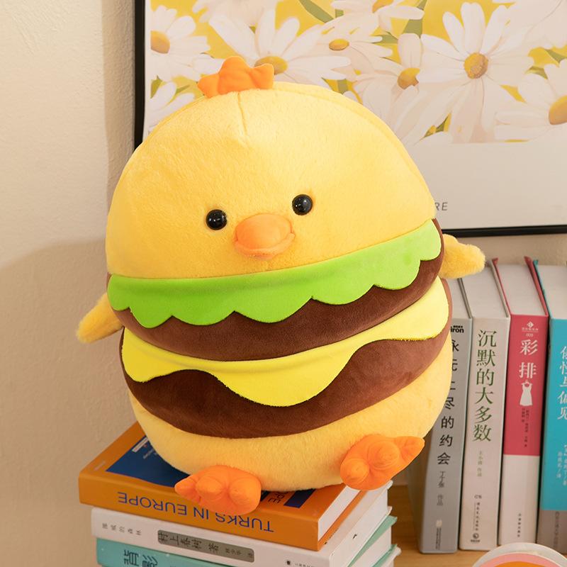 Hamburg Chicken Doll Creative Funny Plush Toy Little Yellow Chicken Doll Children'S Gift