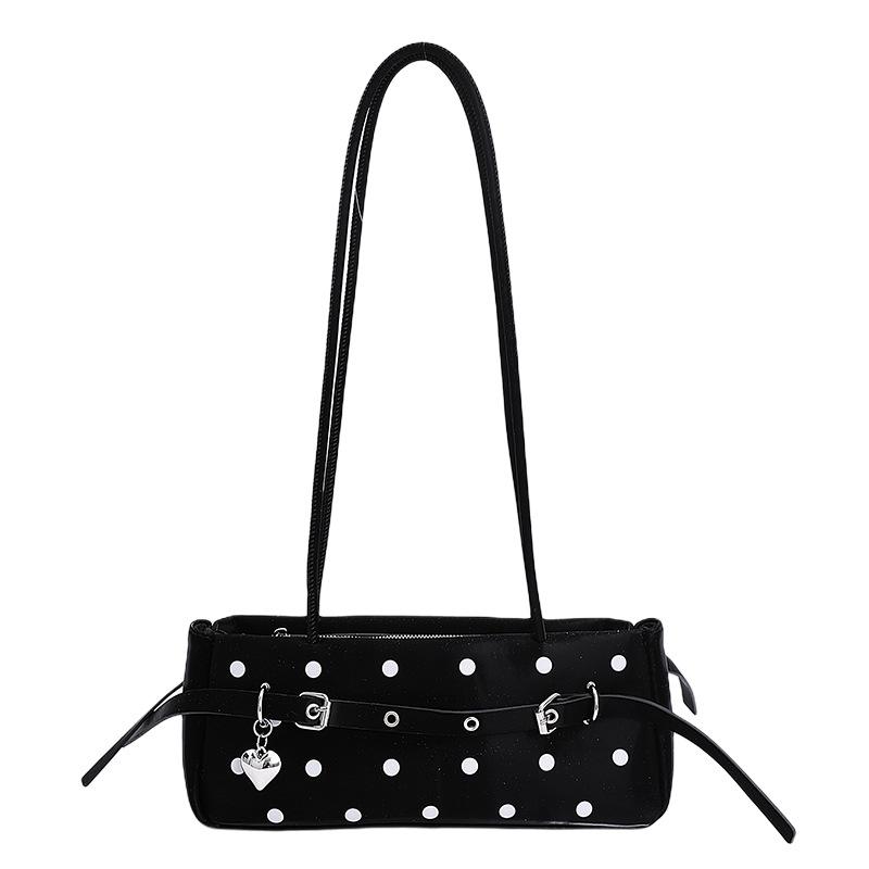 Niche polka dot bag women's fashion versatile shoulder underarm bag high-end baguette bag