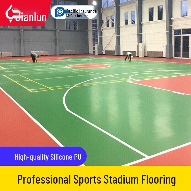 Jianlun 3mm Silicone PU Indoor/Outdoor Sports Flooring