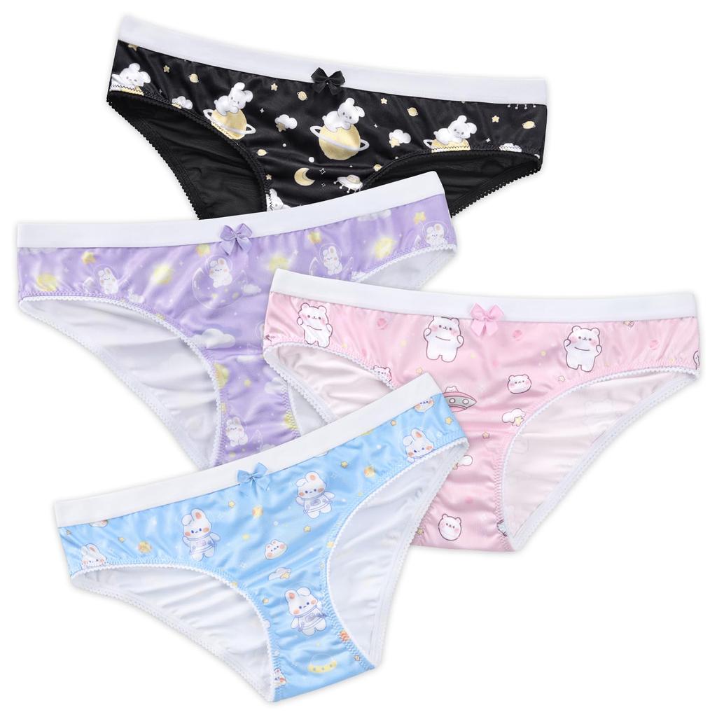 [LittleForBig] Women's Underwear [Maboroshi Galaxy] Smooth and Silky Mesh Panties, Set of 4, Size L