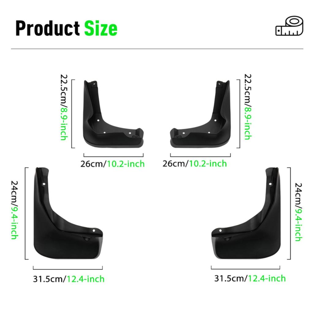 4PCS Car Mud flaps Splash Guards Mudguards Car Mud Flaps Compatible with Benz A-Class W176 2013 2014 2015 2016 2017 2018