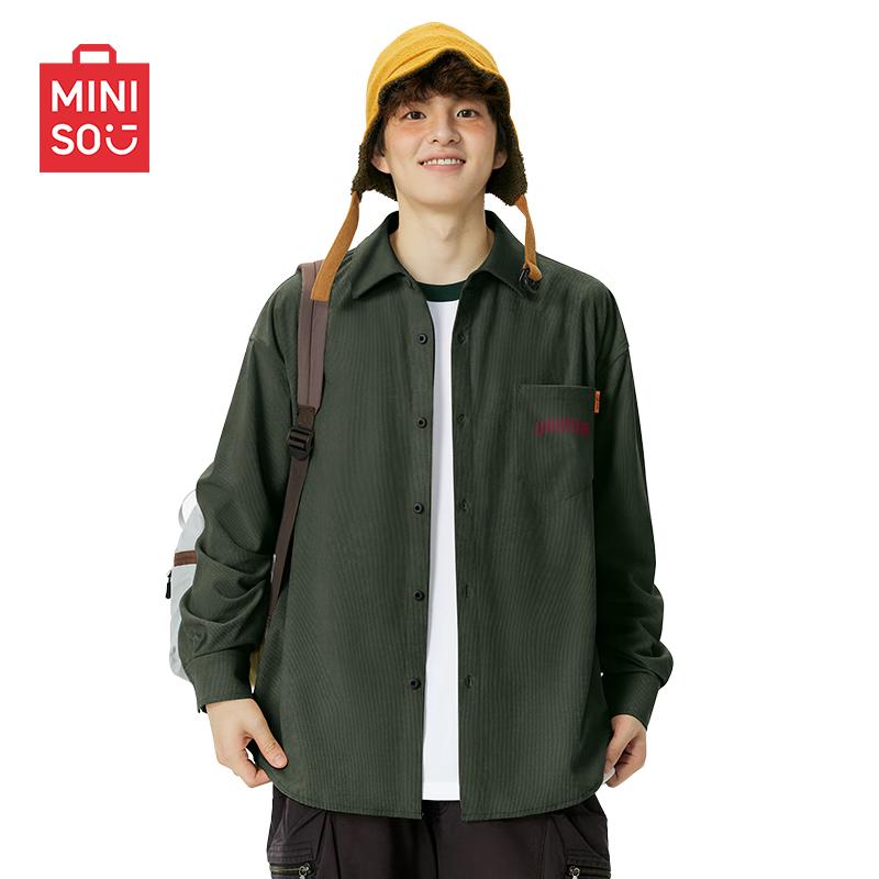 MINISO Men s Corduroy Retro Shirt L