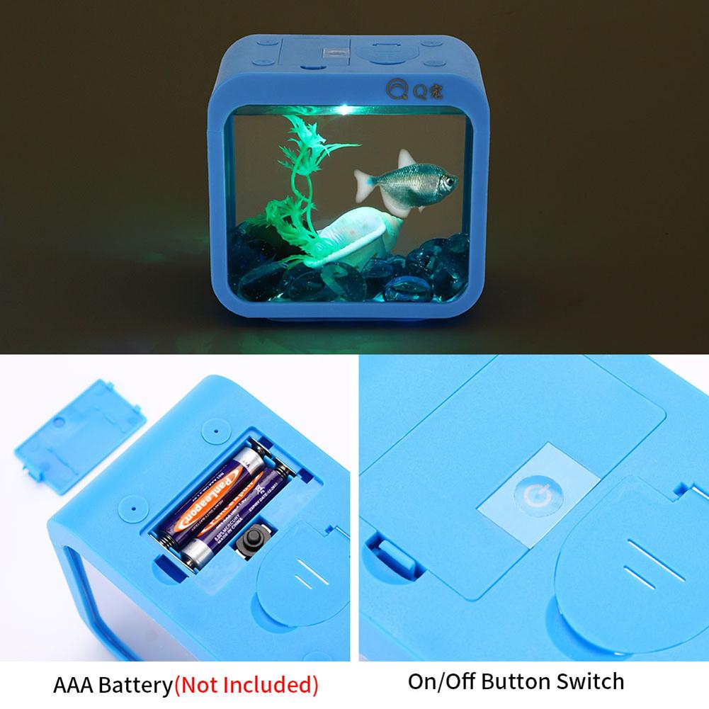 5 Farben Fischbox mit Licht, kreatives, abnehmbares Mini-Gehäuse, Aquarium-Aquarium-Zubehör
