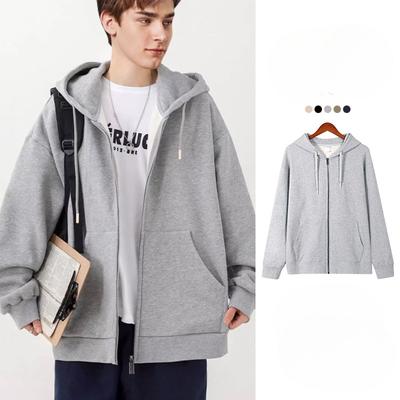 Frühling und Herbst Neue Herren Reißverschlusshemd Kapuzenpullover Locker Lässig Zip-up Hoodie