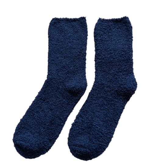 

Men Socks Solid Color Thickened Winter Autumn Anti-friction Warm Soft Floor Socks for Home темно-синий