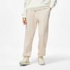 Li Ning Sports Lifestyle Series Solid Color Mid Waist Cuffed Fleece Knit Sweatpants Women Bottoms Fog-Khaki AKLT908-5