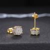 Hip-hop Stud Earrings Full of Diamonds and Micro-gold-plated Men's Earrings Trendy Jewelry