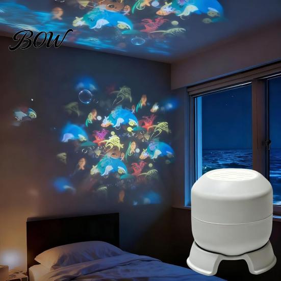 Rotating Ceiling Projection Lamp Star Projector Night Light with 360 Degree Rotating, Ocean Mood for Bedroom, Bedroom Adjustable Focus Dimming