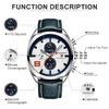 CURREN8324 Top Brand Men's Sport Watch Men Leather Chronograph Quartz Wristwatch Calendar Male Clock Relogio Masculino