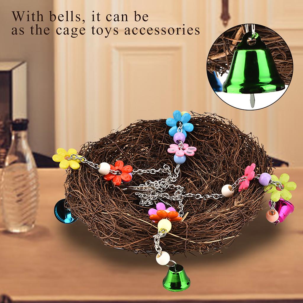 Bird Nest Hanging Cage Hut Tent Bed Bird Parrot Toy Birds Nest Parrot Straw Nest Cages