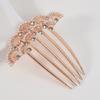 Luxury Pearl Embellished Hair Comb Rose Gold Fan Design Hair Fork for Bun Updo Hairstyle Elegant Hair Accessories for Women Girl