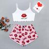 Women's Printed Knit Vest & Camisole Pajama Set - Comfortable & Stylish