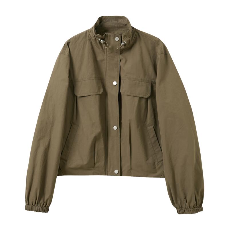 Sancai Spring Stand Collar Loose Cardigan Jacket XL