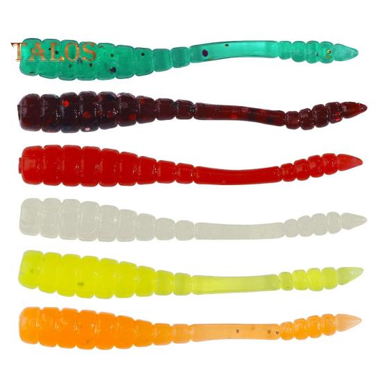 50 Teile/satz 4CM/0,4G Weicher Wurm Köder Realistische Bionic Spiral Maggot Künstliche Bunte Wurm Köder Süßwasser Salzwasser Angeln zubehör