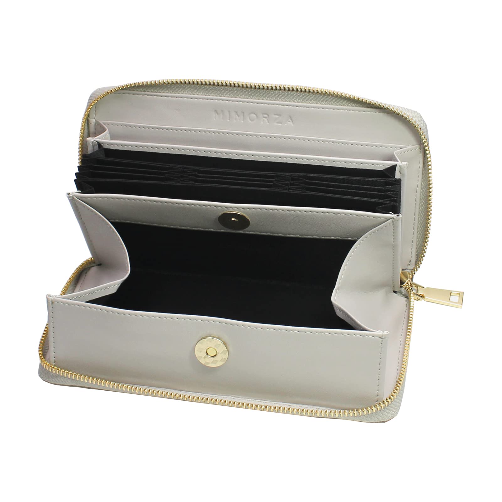 

Long Cowhide Garcon Accordion 24 Card YKK Large Capacity [Mika] Japanese-Made Women s Wallet, Leather, Style, Pattern, Slots, Zipper, Multi-Function, сірий колір