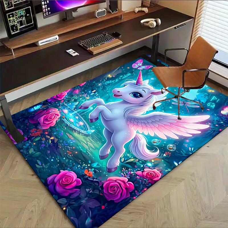1PC Unicorn Extra Large Non-Slip Floor carpet, Office, family, bedroom, Studio - Large Area Rug,Longlasting Material-K0399