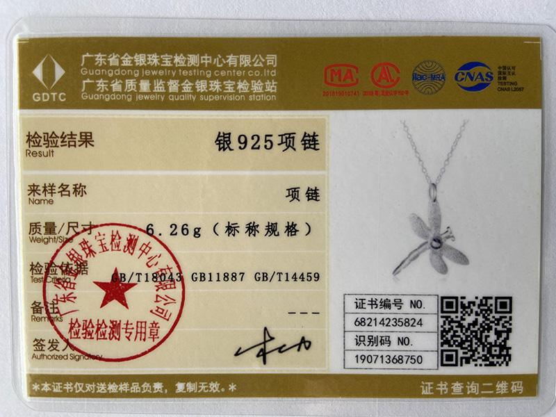 Bijuterii colier cu pandantiv cu libelule din argint 925 AAA