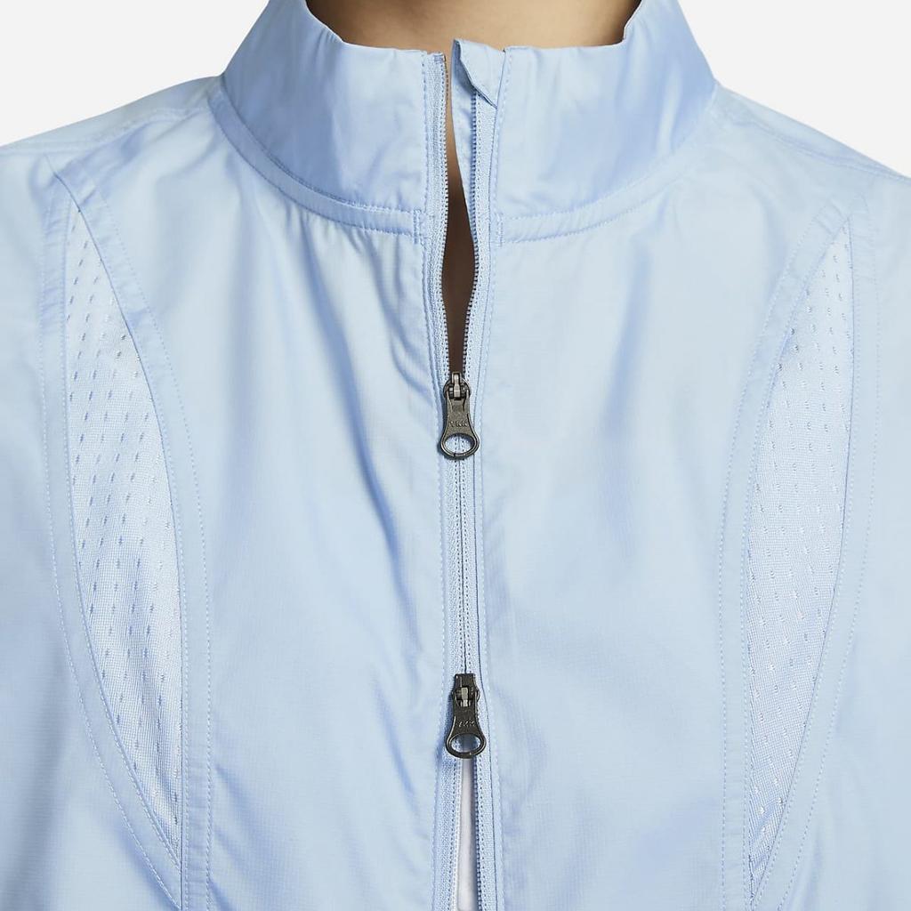 Nike Einfarbig Stehkragen Reißverschluss Atmungsaktive Weste Damen Westen Hell-Militärblau FN6818-440