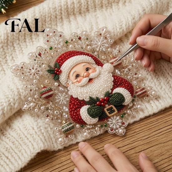 Handmade Gift Ideas for Friends Christmas Faux Pearl Painting Suncatcher Art Kit, Acrylic Snowflake Shape Board Decorative Hanging Window with