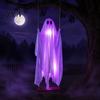 Halloween Partyartikel für Erwachsene Hängende Geisterschaukel Dekoration mit Fernbedienung & LED-Lichterkette, Wasserdichte Gruselige Beleuchtete Veranda Dekoration
