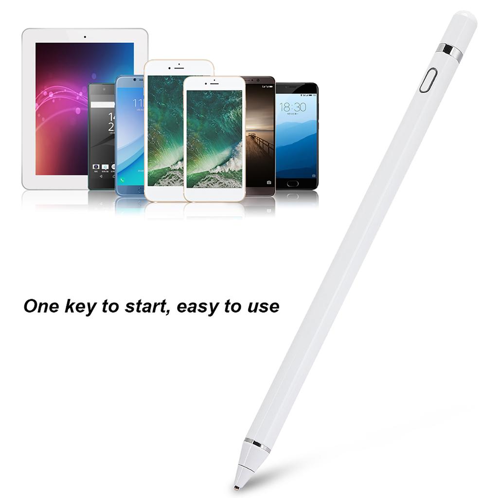Touchscreen Pen Built In Lithium Battery Capacitive Tablet Mobile Phone Universal(White )