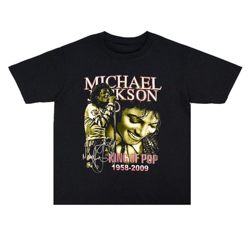2026 Summer Michael Jackson Portrait Print Short-Sleeved Retro T-Shirt High-end Luxury Unisex Style Both of Men and Women