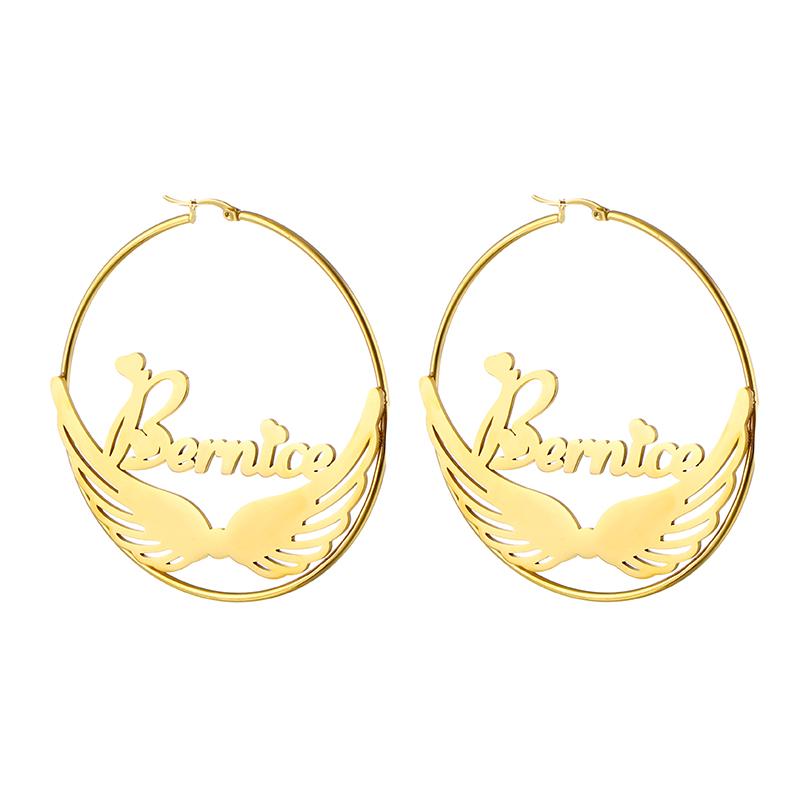Custom Name Earrings Stainless Steel Personalized Hoop Earrings Fashionable and Exquisite Daily Party Wear Women's Jewelry