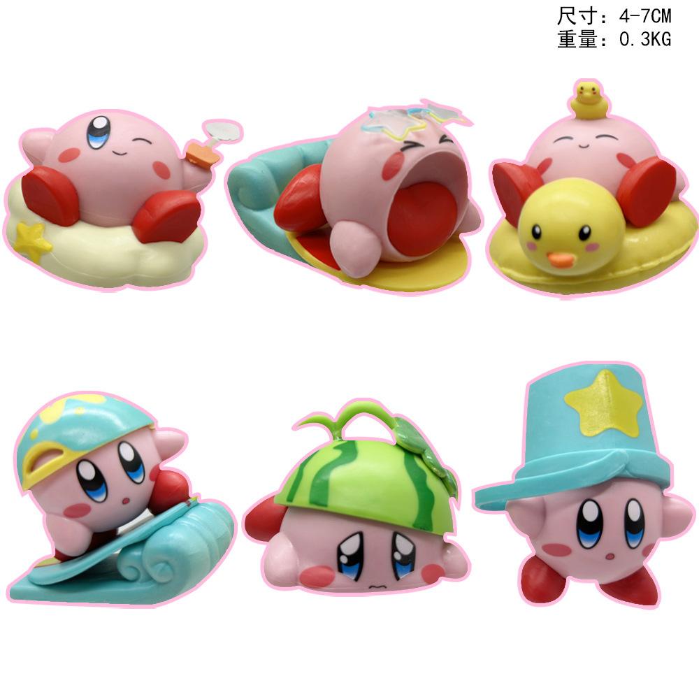 New 8Pcs/Set Games Star Kirby Anime Figure Cute Cartoon Pink Kirby Mini Figure Decorative Collection Toy For Children's Gifts