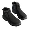 Damenschuhe 2024 Übergröße Knöchel Damenstiefel Plateau Moderne Stiefel Damen Schnalle Runde Zehenpartie Mittelhoher Absatz Slipper Damenschuhe