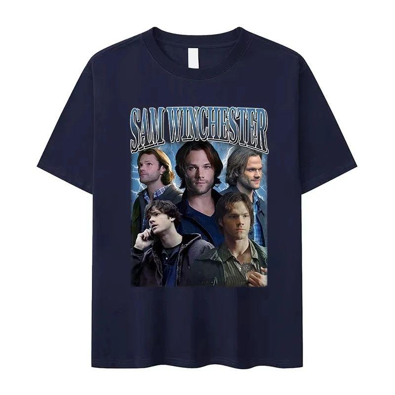 Tv Series Sam Dean Winchester Y2k Fashion Tshirt Graphic T Shirts Vintage High Quality Casual Loose Print Streetwear Unisex