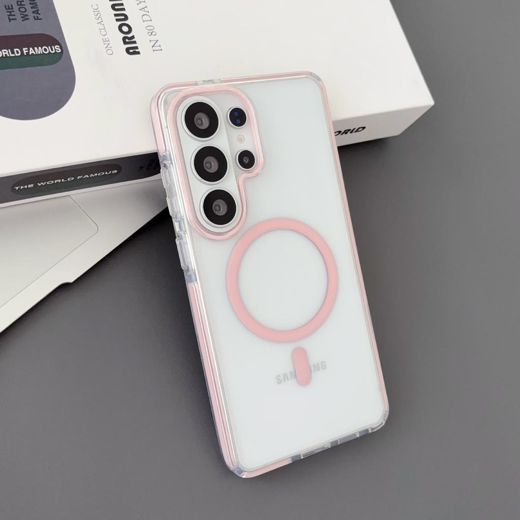 Applicable To Samsung S26Ultra Mobile Phone Case Ice Crystal Two-in-one Magnetic Charging S25U High Transparency and Anti-drop Simple