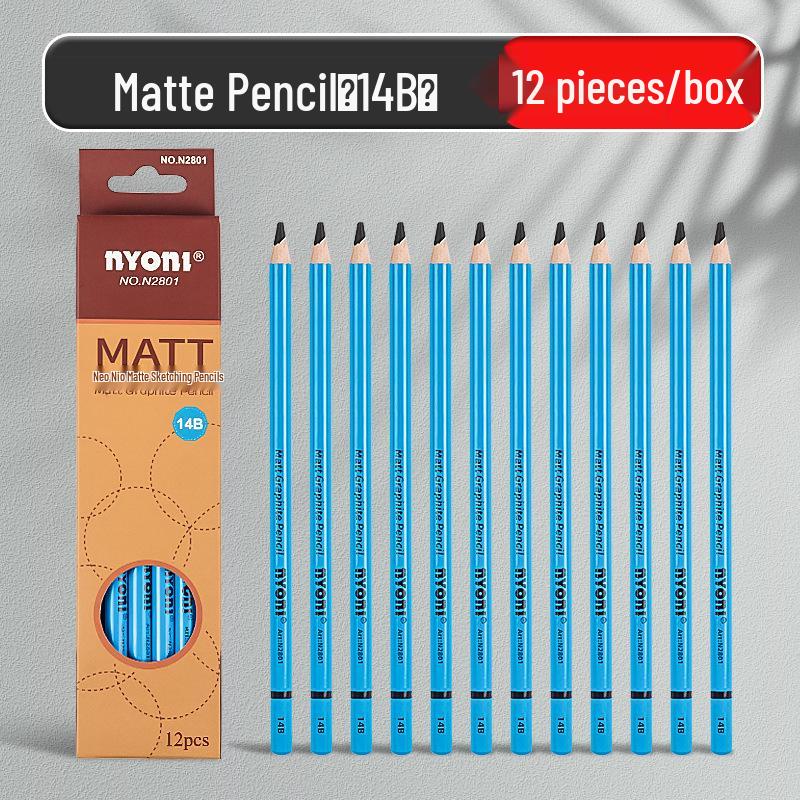 Neoni Matte Sketching & Soft Charcoal Pencils for Art Students with Professional Painting Brushes.